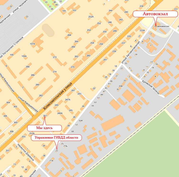 Комсомольская 344 орел карта